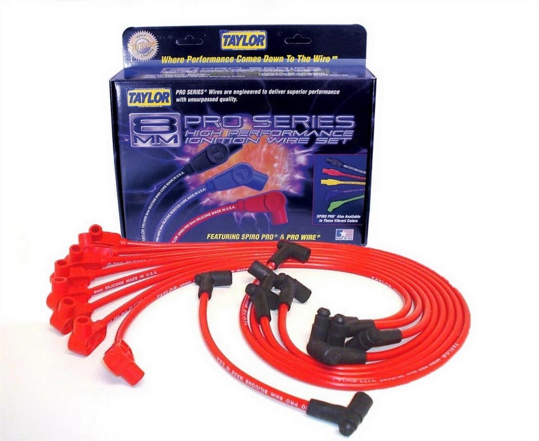 Taylor 8mm Spiro-Pro Custom Plug Wire Set Red 74236