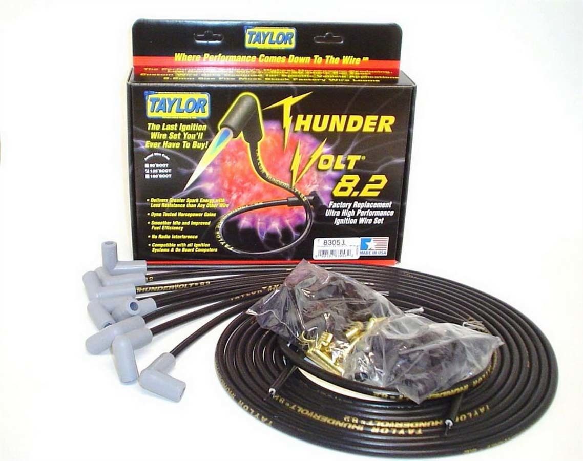 Taylor Univ Thundervolt Plug Wire Set 90 deg Black 83051