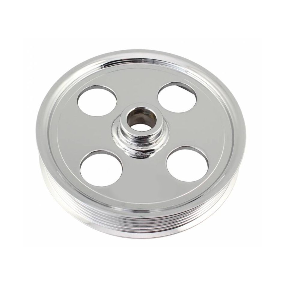 TUFF-STUFF Type II Power Steering Pulley 6 Groove Chrome 8489a