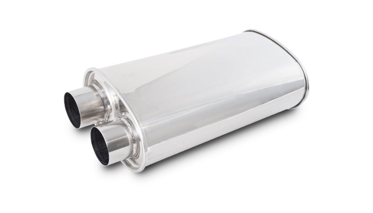 Vibrant Streetpower Oval Muffler 2.50in Inlet/Outlet (Same side) 1159