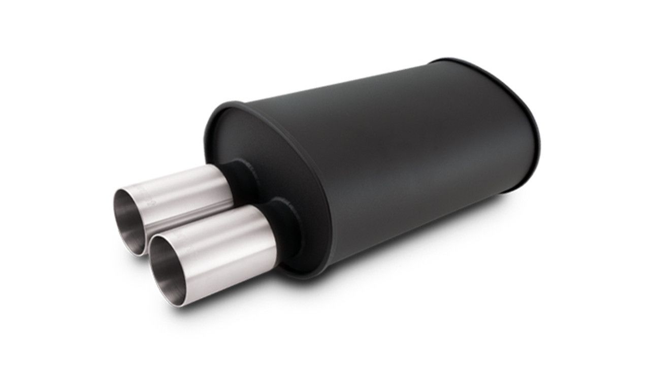 Vibrant Streetpower Flat Black Oval Muffler 3in Inlet 12326