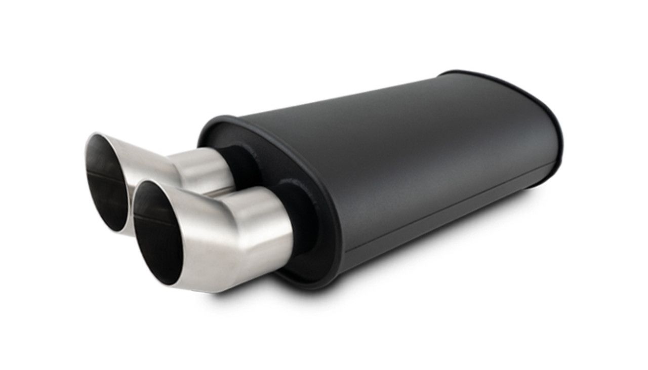 Vibrant Streetpower Flat Black Oval Muffler 3in Inlet 12331